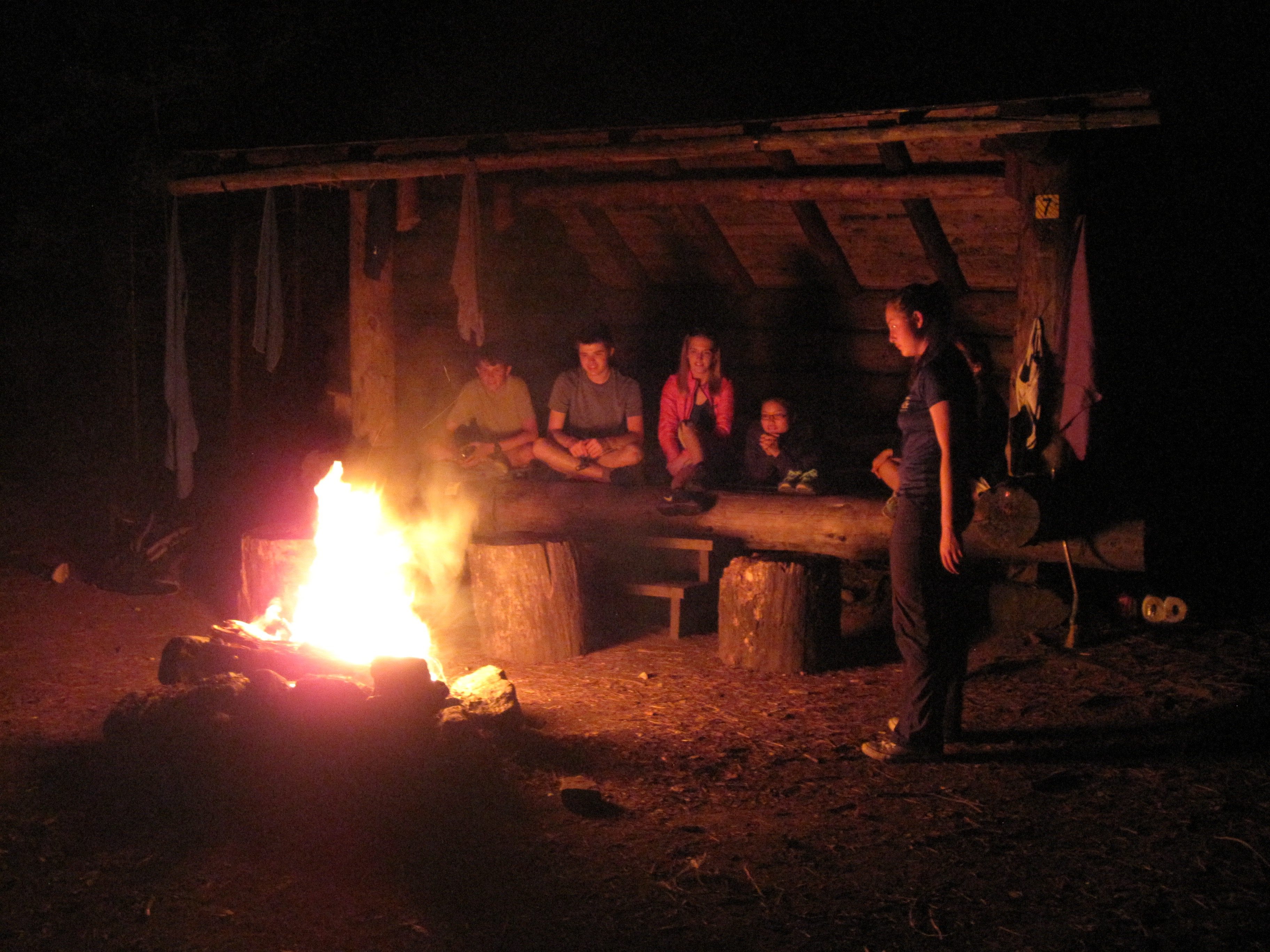 a post-portage campfire at lucky lean-to #7