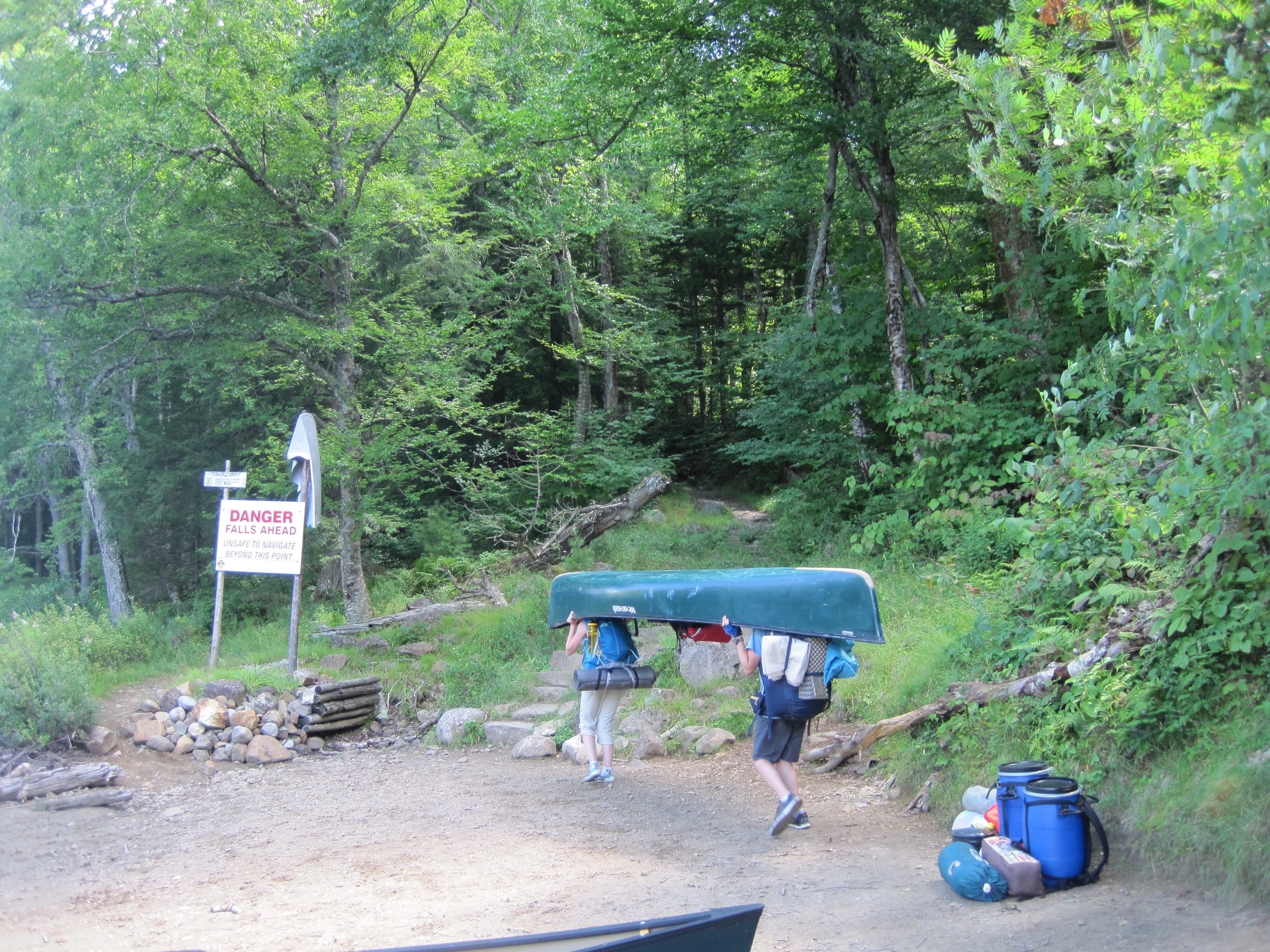 Starting the climb up and over Raquette Falls