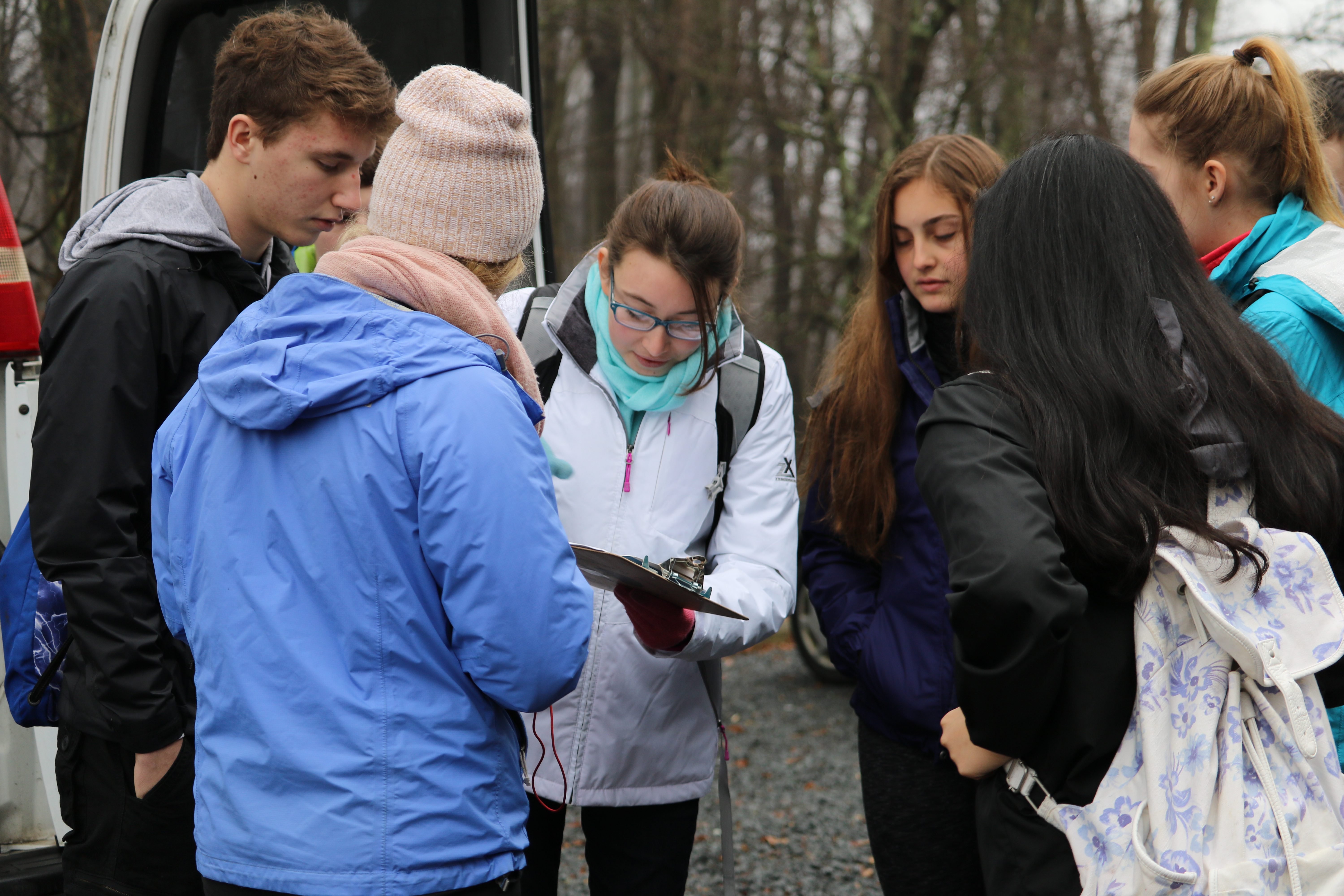 Orienteering orientation. Photo by Hannah Greenberg.