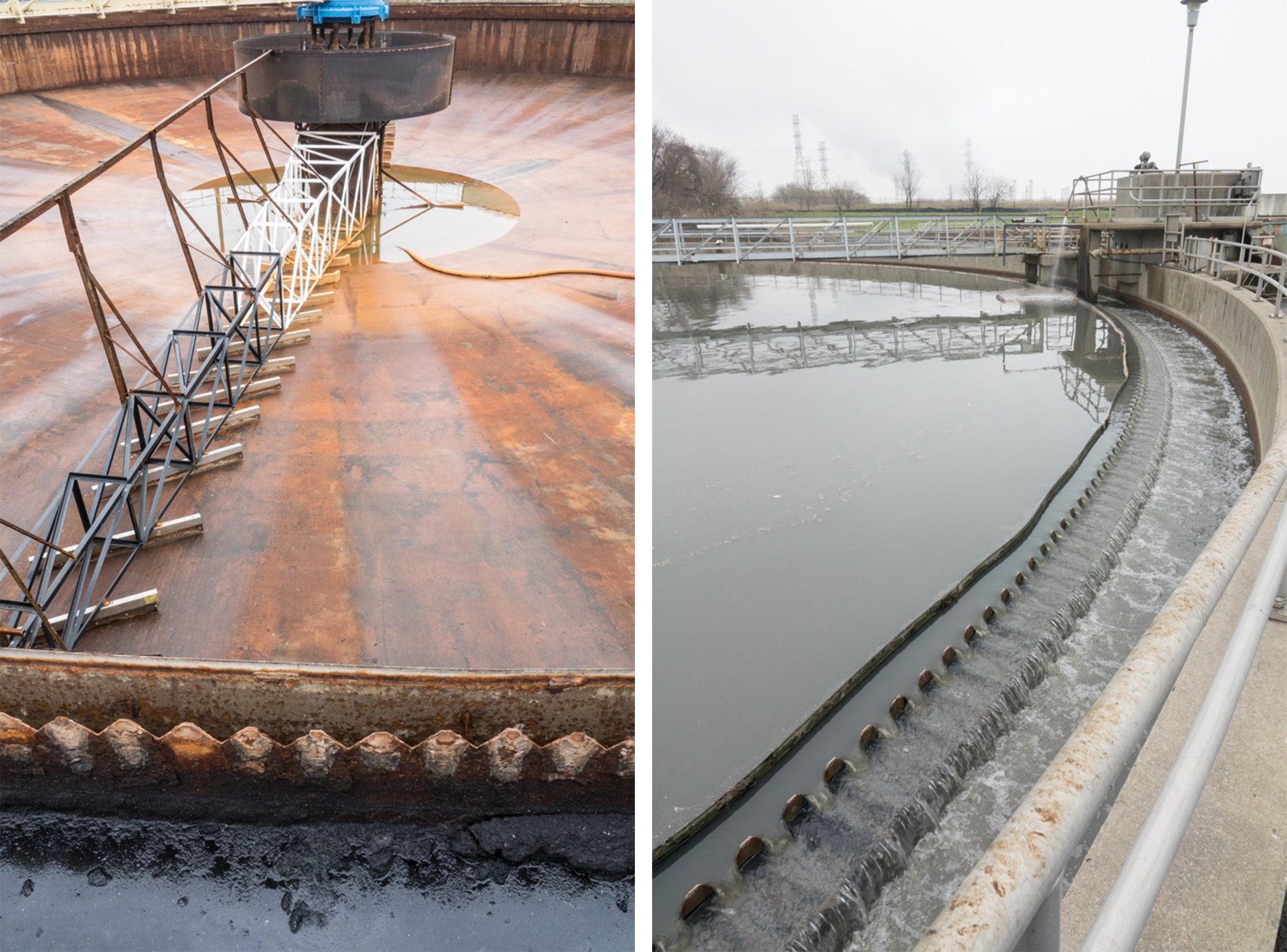 Empty and full clarifier