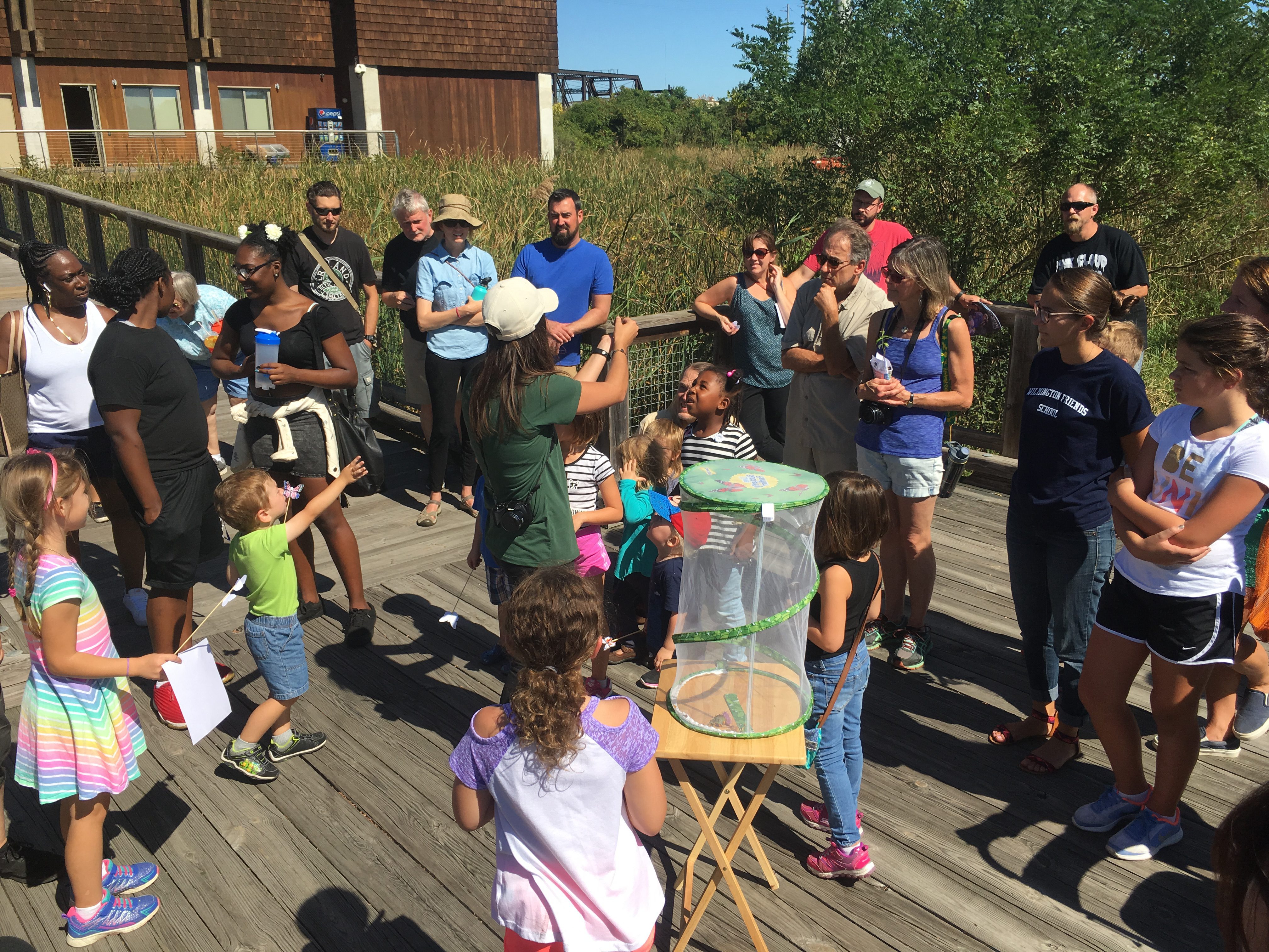 DEEC staff member tags and releases a Monarch Butterfly. 
