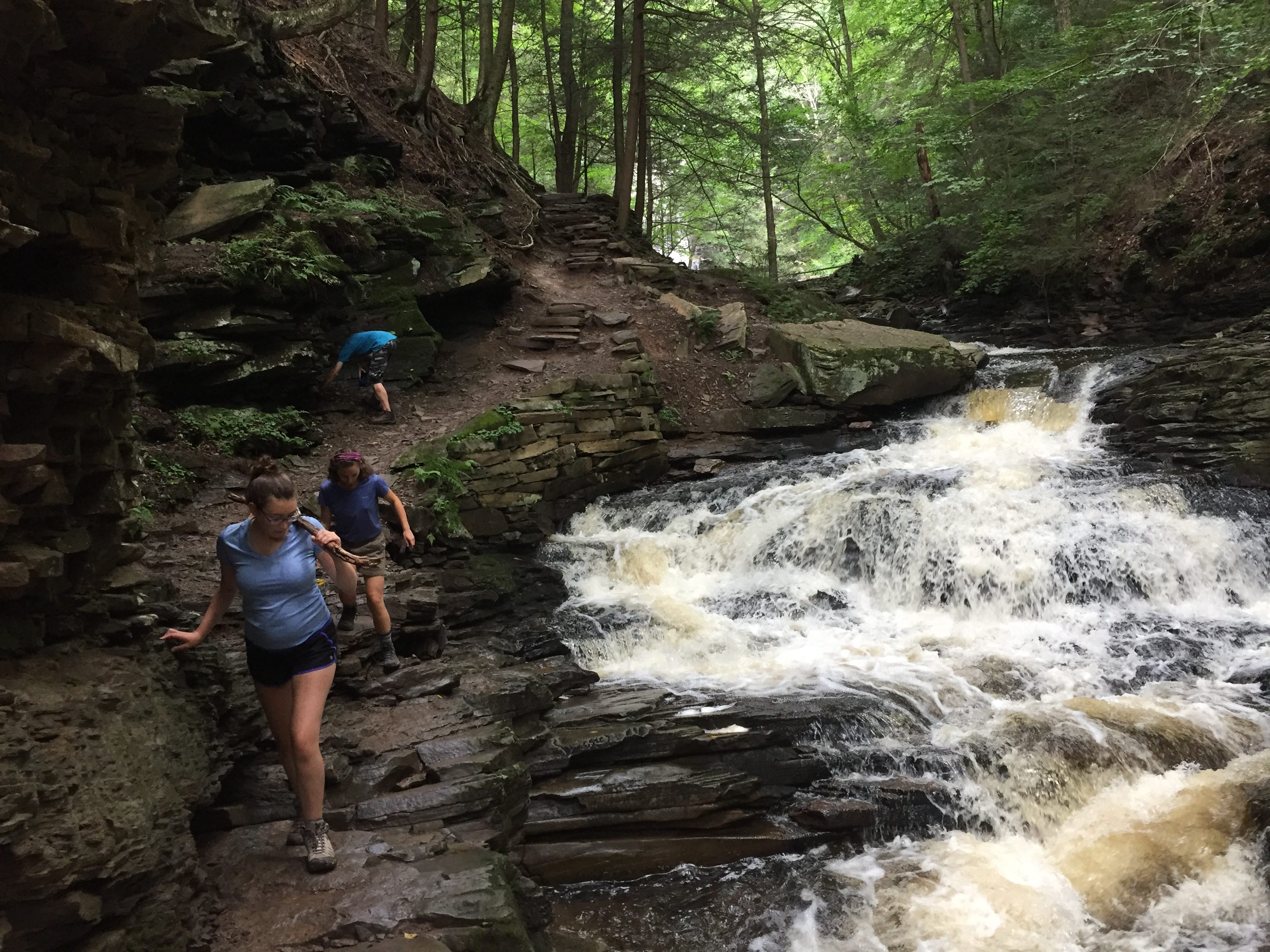 Teens Hiking the Falls Trail 