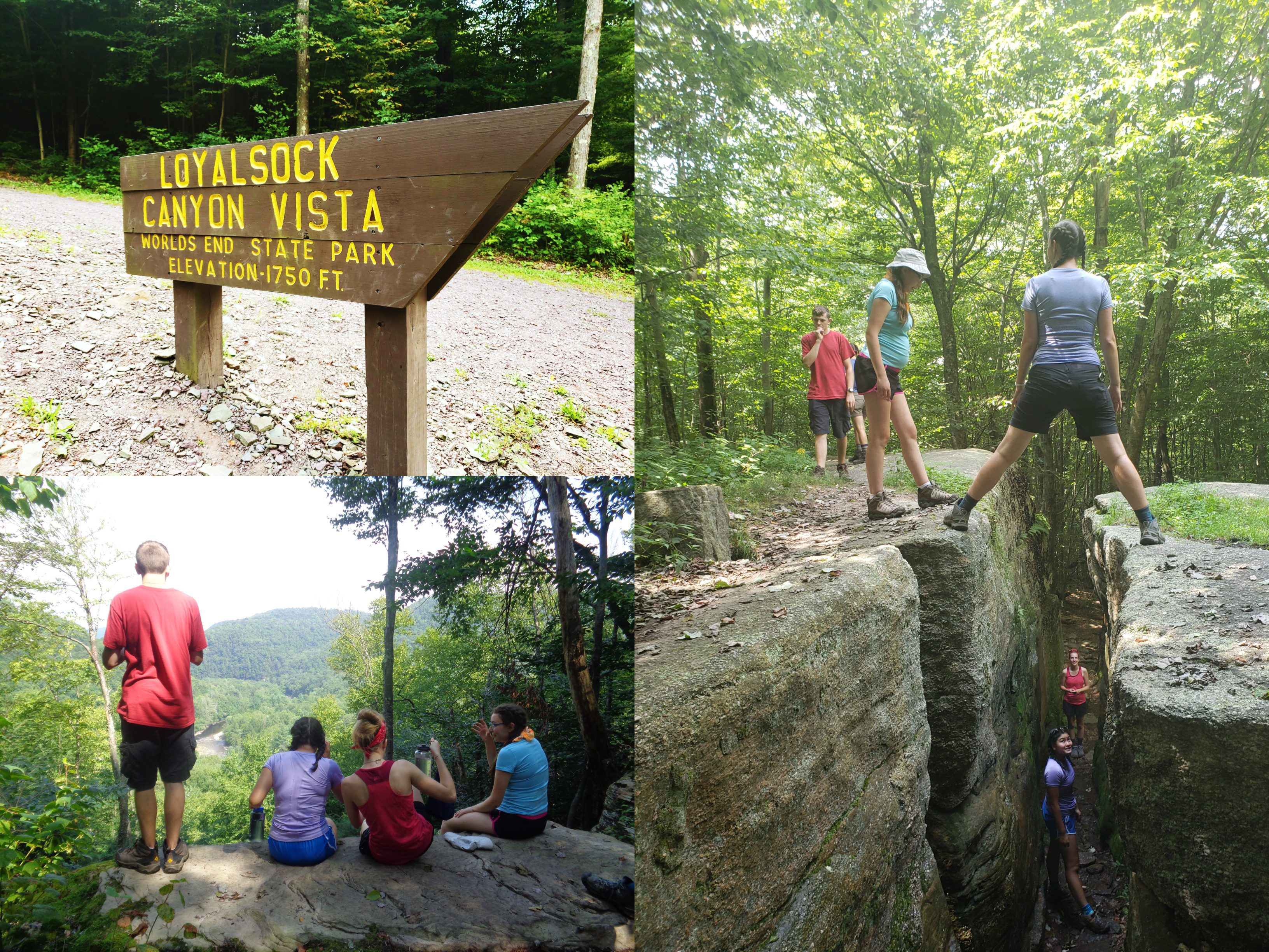Teens enjoying the views of the Canyon Vista Trail and Rock Garden