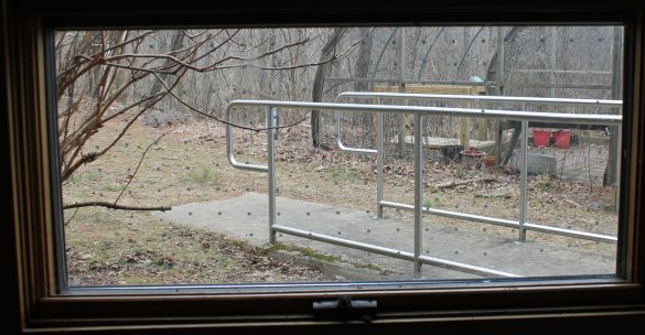 Bird-friendly window with Feather Friendly treatment, as seen from inside